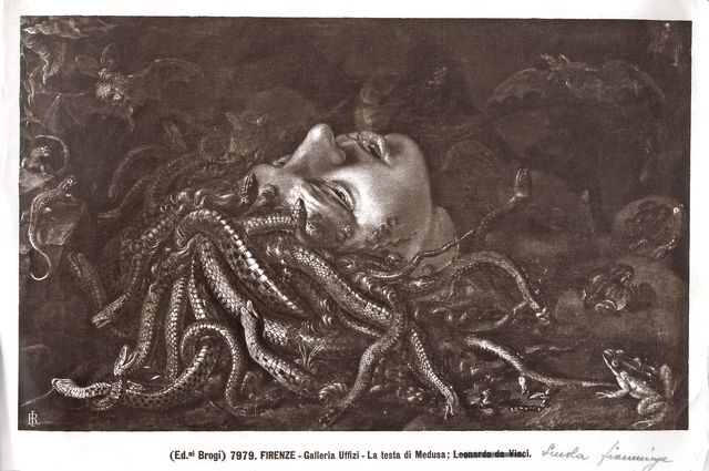 Brogi — Firenze - Galleria Uffizi - La testa di Medusa; Leonardo da Vinci — insieme